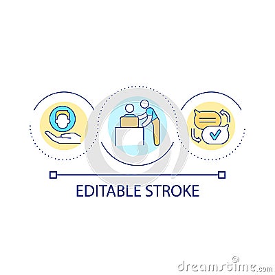 Employee onboarding support loop concept icon Cartoon Illustration