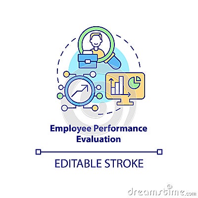 Employee performance evaluation concept icon Vector Illustration