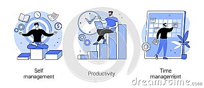 Employee performance and self-organization abstract concept vector illustrations. Vector Illustration