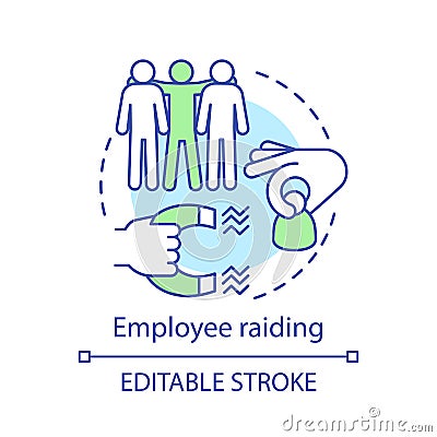 Employee raiding concept icon Vector Illustration