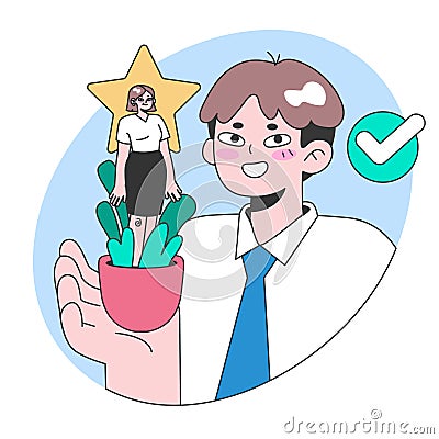 Employee recognition concept. Flat vector illustration Vector Illustration