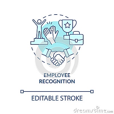 Employee recognition turquoise concept icon Vector Illustration