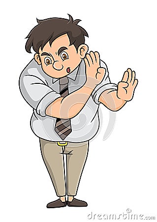 The employee is refuse and reject with the hand Vector Illustration
