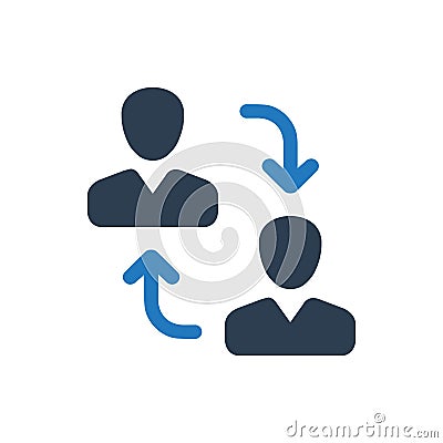 Employee Replacement Icon Vector Illustration