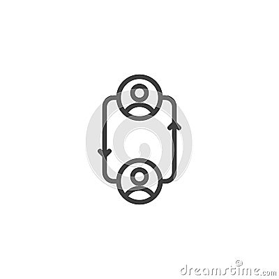 Employee Replacement line icon Vector Illustration