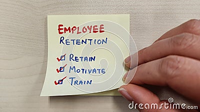 Employee retention programme. Retain, motivate and train Stock Photo