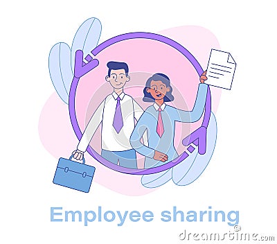 Employee Sharing concept with business people Vector Illustration