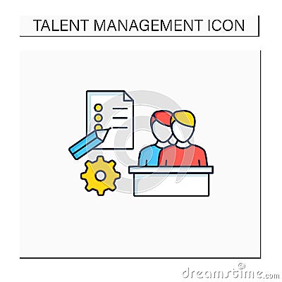 Employee survey color icon Vector Illustration