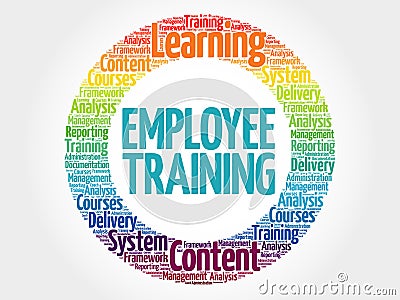 Employee Training circle word cloud Stock Photo