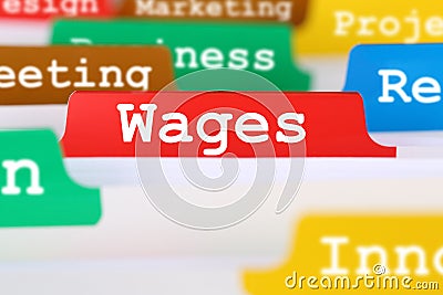 Employee wages financial business concept register in documents Stock Photo