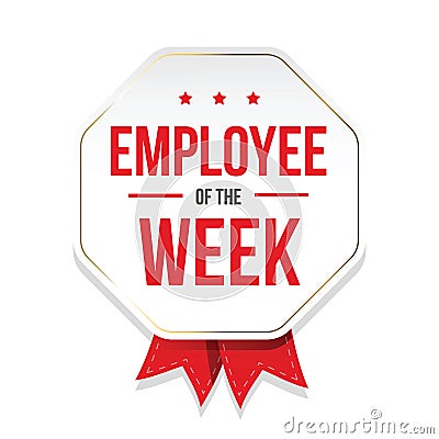 Employee of the Week badge Vector Illustration