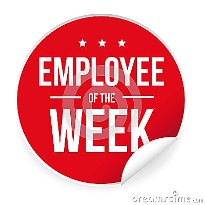 Employee of the Week label sticker Vector Illustration