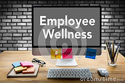 Employee Wellness program and Managing Health and program Busin Stock Photo