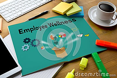 Employee Wellness program and Managing Health and program Busin Stock Photo