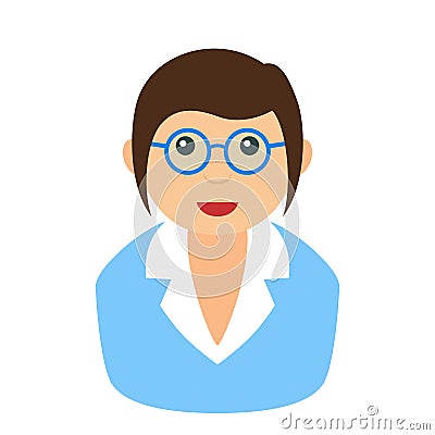 Employee Woman Avatar Flat Icon on White Vector Illustration