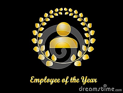 Employee of the year golden design Vector Illustration