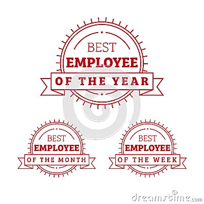 Employee of the Year, Month, Week Vector Illustration