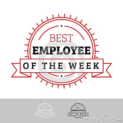 Employee of the Year, Month, Week Vector Illustration