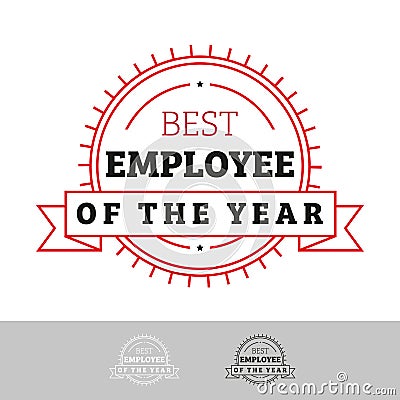 Employee of the Year vintage sign Vector Illustration