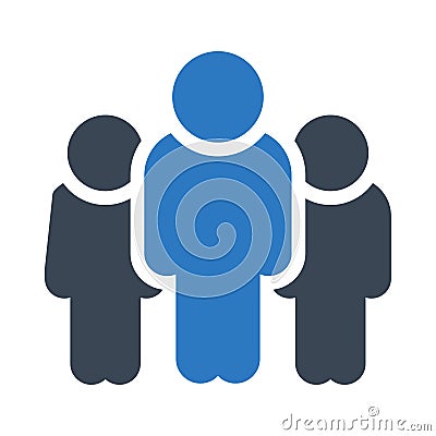 Employees glyph color icon Stock Photo