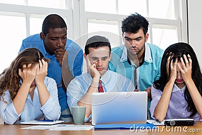Employees of an insolvent startup company Stock Photo