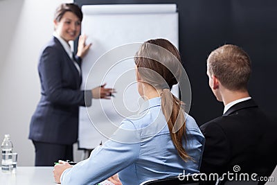 Employees listening interesting presentation Stock Photo