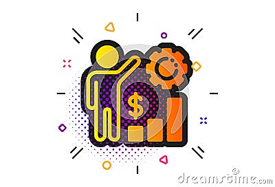 Employees wealth icon. Work results sign. Money chart. Vector Vector Illustration