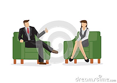 Employer praise employee/staff for their hard work. Concept of teamwork and appreciation Vector Illustration