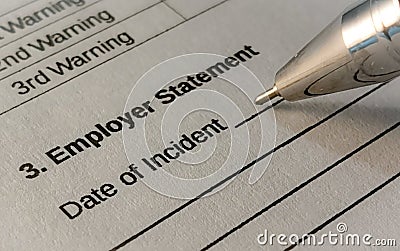 Employer statement Stock Photo