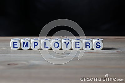 Employers word cubes Stock Photo