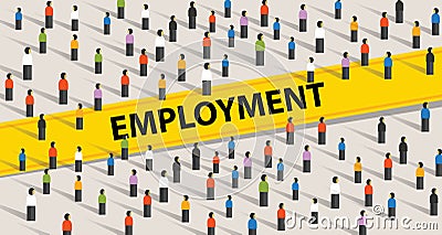 Employment concept. Crowd of people, individuality and diversity concept Vector Illustration