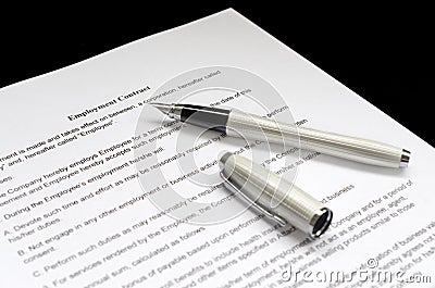 Employment contract Stock Photo