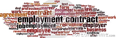 Employment contract word cloud Vector Illustration