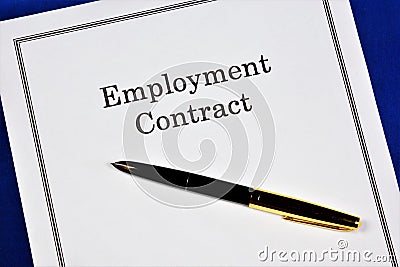 Employment contract,written document,agreement,mutual rights,obligations.The employee to perform work in the position,the employer Stock Photo