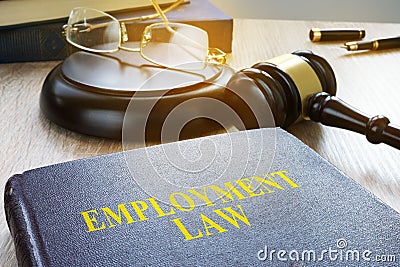 Employment law in a court. Labor code. Stock Photo