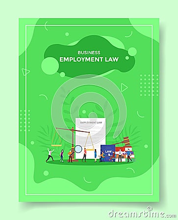 Employment law for template of banners, flyer, books cover, magazine with liquid shape flat style Stock Photo