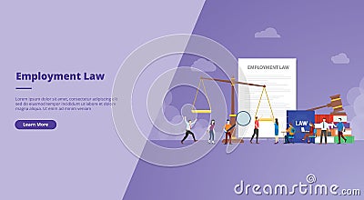 Employment law for website design template banner or slide presentation Vector Illustration