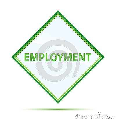 Employment modern abstract green diamond button Stock Photo