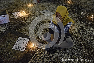 Employment officer prayerful action to the officials KPK Editorial Stock Photo