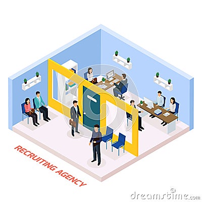 Employment Recruitment Isometric Composition Vector Illustration