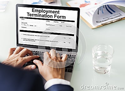Employment Termination Form Page Graphic Concept Stock Photo