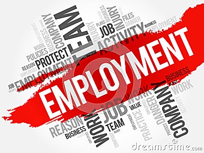 Employment word cloud collage Stock Photo