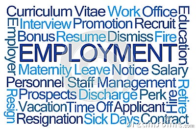 Employment Word Cloud Stock Photo