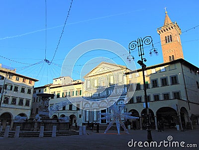 Empoli,Tuscany, Italy. Farinata Degli Uberti square at sunset. Editorial Stock Photo