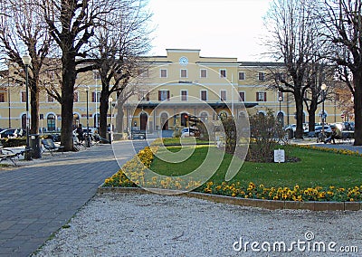 Empoli,Tuscany, Italy. Station square of the town. Editorial Stock Photo