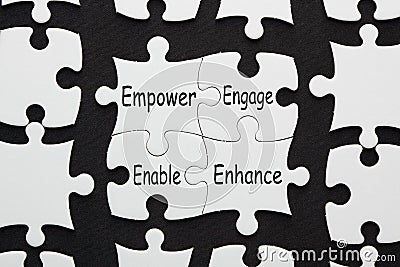 Empower Engage Enable Enhance Stock Photo