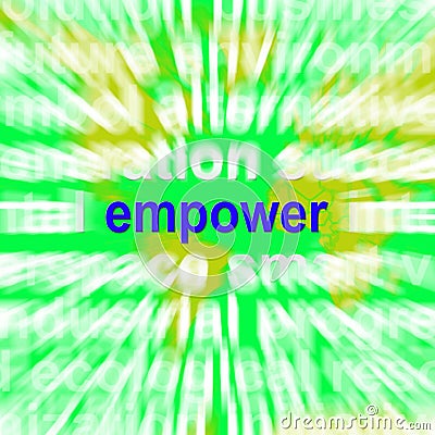 Empower Word Cloud Means Encourage Empowerment Stock Photo