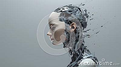 Empower your content creation with cuttingedge Generative AI technology. Let a speaking robot transform your process effortlessly Stock Photo