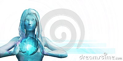 Empowered Woman Presentation Abstract Stock Photo