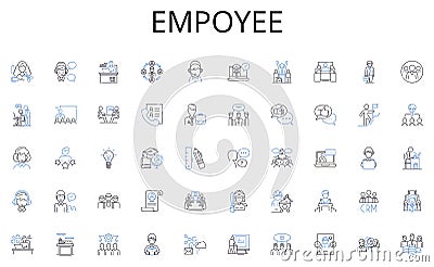 Empoyee line icons collection. Workflow, Efficiency, Streamlining, Productivity, Collaboration, Innovation, Automation Vector Illustration